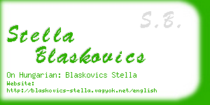 stella blaskovics business card